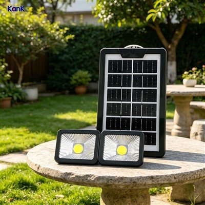 Zonne-verlichtingsset 4W 6V zonnepaneel 2PCS Mini LED-lamp DC USB-uitgang Draagbare buitenvoeding
